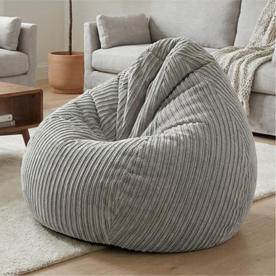 Rucomfy Beanbags Rucomfy Jumbo Cord Slouchbag Beanbag - Platinum