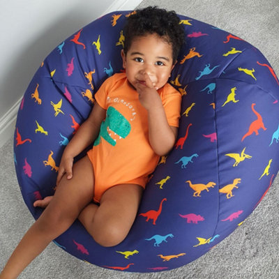 B&Q -  Rucomfy Indoor Dinosaur Pattern Kids Classic Bean BagSoft Comfortable Chair