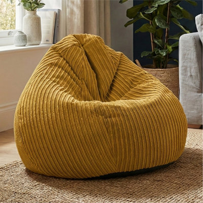 Rucomfy Beanbags Unisex Mustard Rucomfy Jumbo Cord Slouchbag - Indoor Classic Bean Bag For Adults In - Image 5
