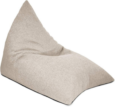 B&Q -  Rucomfy Adults Large Humbug LoungerNatural Barley Indoor Bean Bag Chair