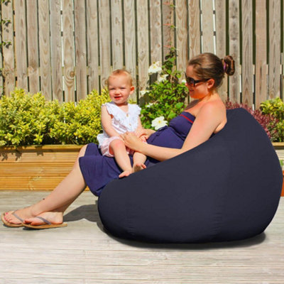 B&Q -  Rucomfy Indoor Or Outdoor Adults Water Resistant SlouchbagNavy Beanbag Chair