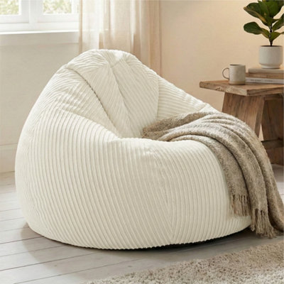 Rucomfy Beanbags Rucomfy Jumbo Cord Slouchbag Beanbag - Ivory
