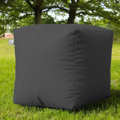 rucomfy Beanbags Rucomfy Indoor Or Outdoor Water Resistant Grey Cube Beanbag Footstool from B&Q