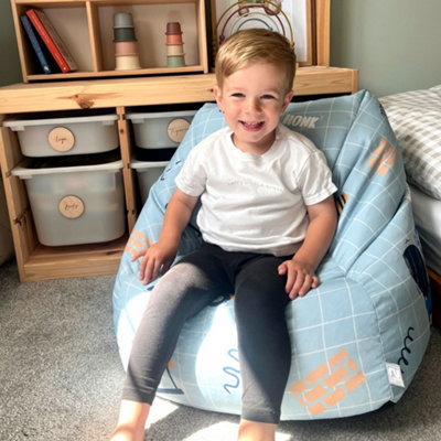 Rucomfy Beanbags Rucomfy Printed Indoor Dig-It Kids Snuggle Chair Beanbag