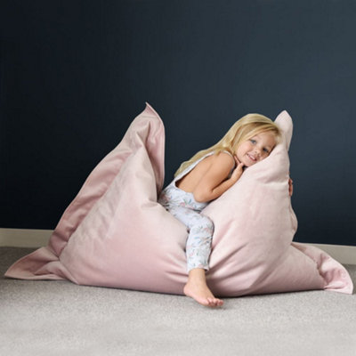 Rucomfy Beanbags Pink Rucomfy Kids Velvet Bean Bag Lounger - Indoor Squashy Squarbie