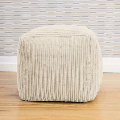 Rucomfy Beanbags Rucomfy Jumbo Cord Cube Beanbag - Ivory