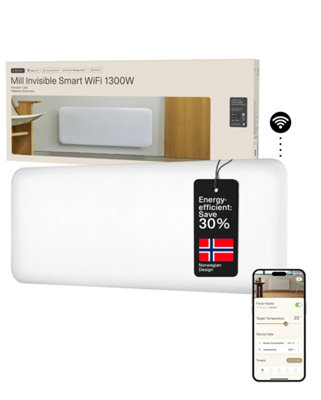 Mill Heat Invisible Smart Wifi Panel Heater 1300W from B&Q