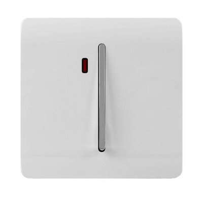 B&Q -  White 20 Amp Switch With Neon