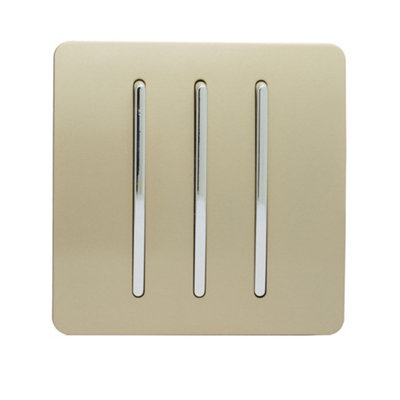 Trendi Switch 3 Gang 10amp 1 or 2 Way Rocker Light Switch - Champagne Gold - Image 9