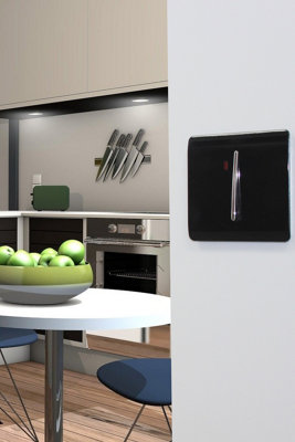 B&Q -  Black 20 Amp Switch With Neon