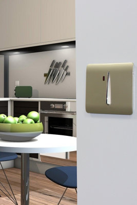 B&Q -  Gold 20 Amp Switch With Neon