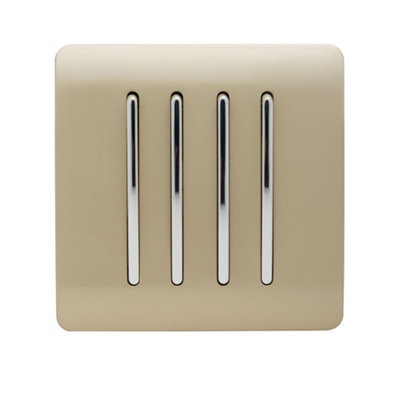 Trendi Switch Trendi 4 Gang 2 Way Artistic Modern Glossy 10 Amp Rocker Tactile Light Switch Champagne Gold - Image 6