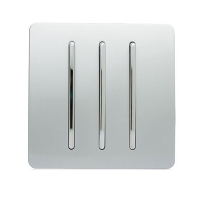 Trendi Switch 3 Gang 10Amp 1 Or 2 Way Platinum Silver Rocker Light Switch - Image 9