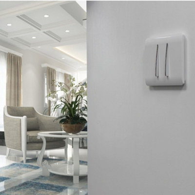 Trendi Switch 2 Gang Light Switch Screwless Plate Ice White - Image 9