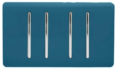 Trendi Switch Light/Blue 4 Gang 1 Or 2 Way Switch In Midnight - Image 5