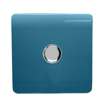 Trendiswitch Trendi Switch 1 Gang 1 Or 2 Way 150W Rotary Led Dimmer Switch In Midnight Light/Blue