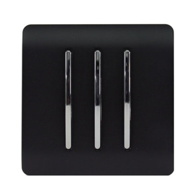 Trendi Switch Trendi 3 Gang 2 Way Modern 10 Amp Rocker Light Switch Matt Black - Image 8