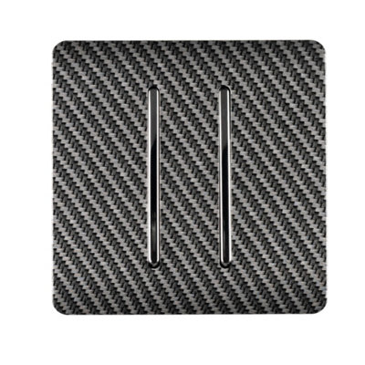 Trendiswitch Carbon Fibre 2 Gang 1 Or 2 Way Switch Light