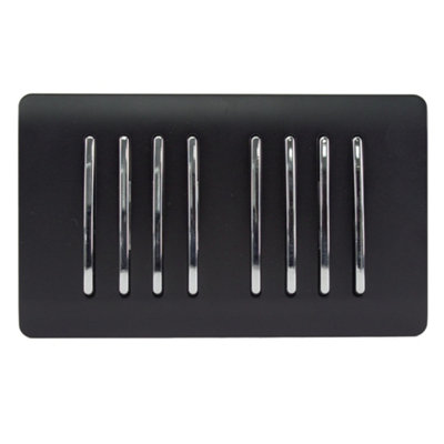 Trendi Switch Trendi 8 Gang 2 Way Rocker Double Plate Tactile Light Switch - Matt Black - Image 5