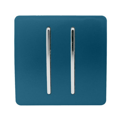 Trendiswitch Midnight 2 Gang 1 Or 2 Way Switch Blue/Light