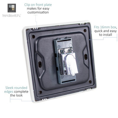 Trendi Switch Platinum Silver 1 Gang Male F-Type Satellite Television SocketArt-Satsi from B&Q