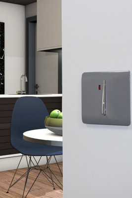 Trendiswitch Warm Grey 45 Amp Switch With Neon from B&Q