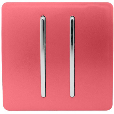 Trendiswitch Trendi 2 Gang 2 Way Artistic Modern Glossy 10 Amp Rocker Tactile Light Switch Strawberry from B&Q