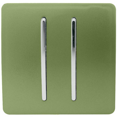 Trendi Switch Light/Green 2 Gang 1 Or 2 Way Rocker Switch In Moss - Image 7
