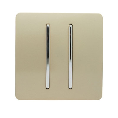 Trendi Gold/Light Switch Champagne Gang Rocker Switch (1X 1 Or Way & 1X Intermediate), Art-Ss29g Size 2 B&Q