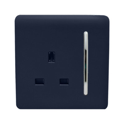 Trendiswitch Navy 1 Gang 13 Amp Switched Socket from B&Q
