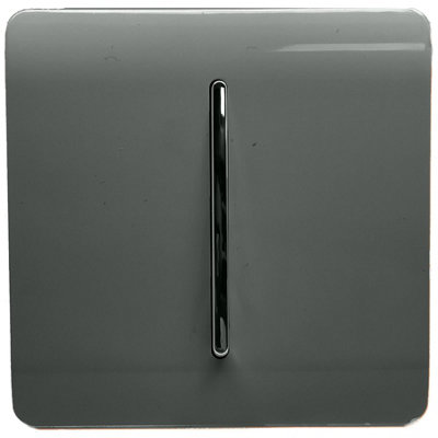 B&Q -  Trendi Switch Charcoal 1 Gang 2 Way 10 Amp Light Switch