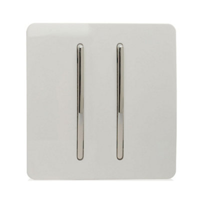 Trendi Switch 2 Gang 10Amp Intermediate Ice White Rocker Light Switch - Image 9