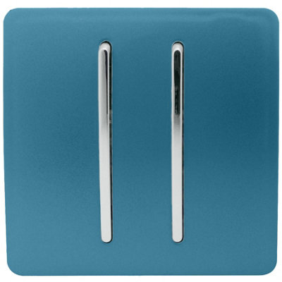Trendi Switch Trendi 2 Gang 2 Way Artistic Modern Glossy 10 Amp Rocker Tactile Light Switch Ocean Blue - Image 7