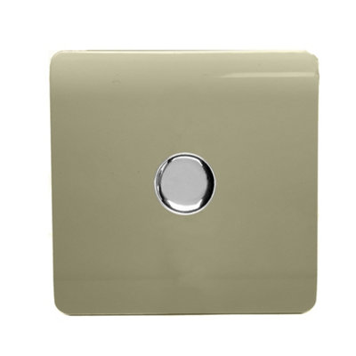 Trendiswitch Trendi Switch 1 Gang 1 Or 2 Way 150W Rotary Led Dimmer Light Switch In Champagne Gold Light/Gold