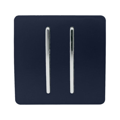 Trendiswitch Navy 2 Gang 2 Way 10 Amp Switch from B&Q