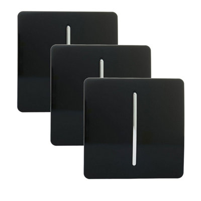 Trendi Switch 1 Gang 1 Or 2 Way Piano Black Rocker Light Switch 3 Pack - Image 6