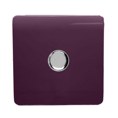 Trendi Artistic Modern Glossy Tactile 1 Gang 2 Way 120w  LED Dimmer switch Plum - Image 8