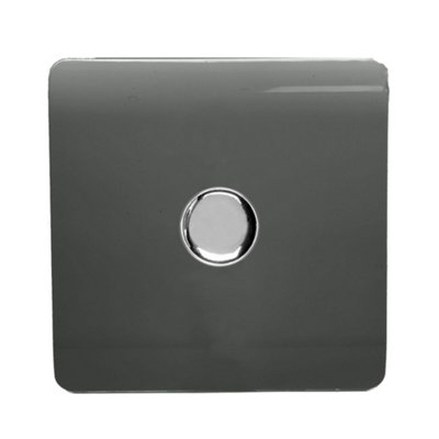 Trendi Modern Glossy Tactile 1 Gang 2 Way 100w LED Dimmer switch Charcoal - Image 5