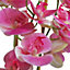 70cm Artificial Orchid Light Pink with Black Ceramic Planter