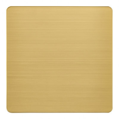 70cm Square Oak Effect Bistro Dining Table with Brushed Gold Edge & Black Square Base