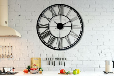 70cm x 70cm Industrial Iron Clock