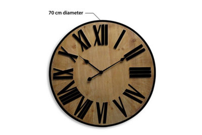 70cm x 70cm Walplus Timber Clock - 4