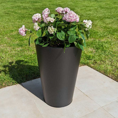 70cm Zinc Matte Black Cone Planter