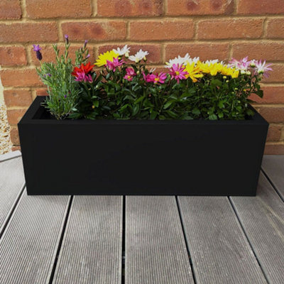 70cm Zinc Matte Black Trough Planter