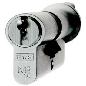 70mm Euro Cylinder & Thumbturn Lock Keyed to Differ 10 Pin Satin Chrome