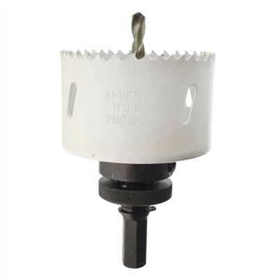 70mm HSS Hole Saw Holesaw Bi Metal Blade Cutter Drill And Drill Adaptor Arbor