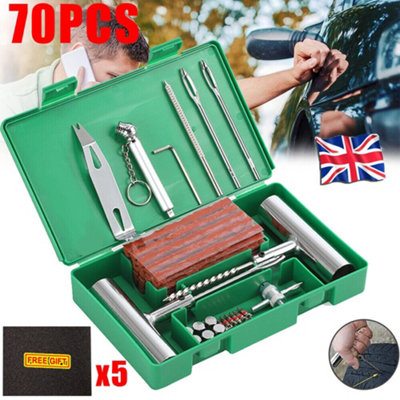 70PCS Tyre Repair Kit Car Van Tubeless Tire Emergency Puncher Strips Plug Tool