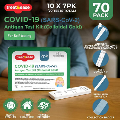 70pk COVID 19 SARS CoV 2 Antigen Test Kit Nasal Self Testing Bundle for ...