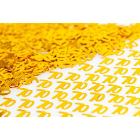 70th Birthday Confetti Gold 2 pack x 14 grams birthday decoration Foil Metallic 2 pack