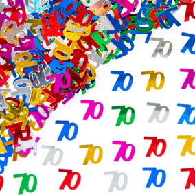 70th Birthday Confetti Multicolour 1 pack x 14 grams birthday decoration Foil Metallic 1 pack
